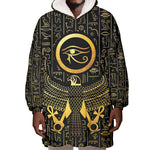 Ancient Egyptian Wearable Blanket Hoodie Horus Falcon God