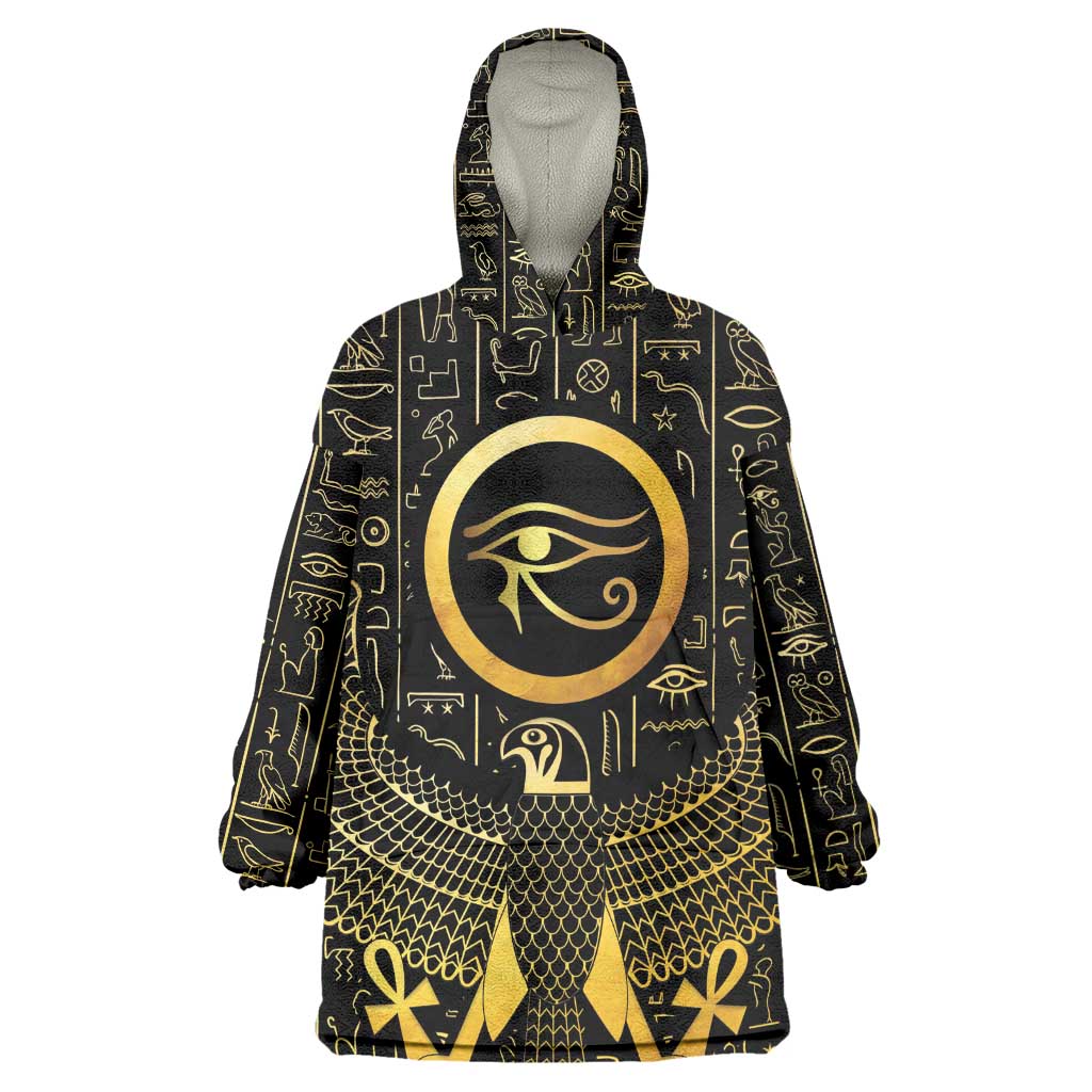 Ancient Egyptian Wearable Blanket Hoodie Horus Falcon God