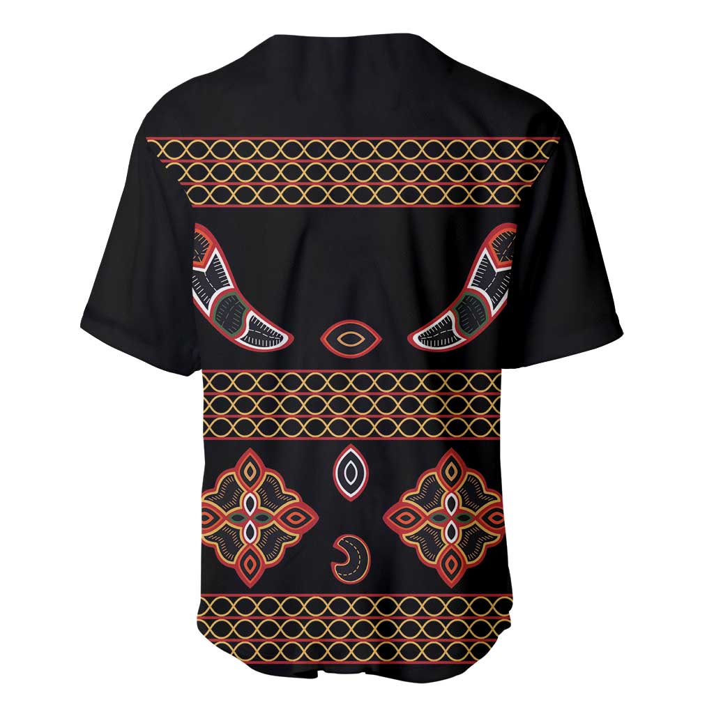 Cameroon Traditional Toghu Pattern Baseball Jersey