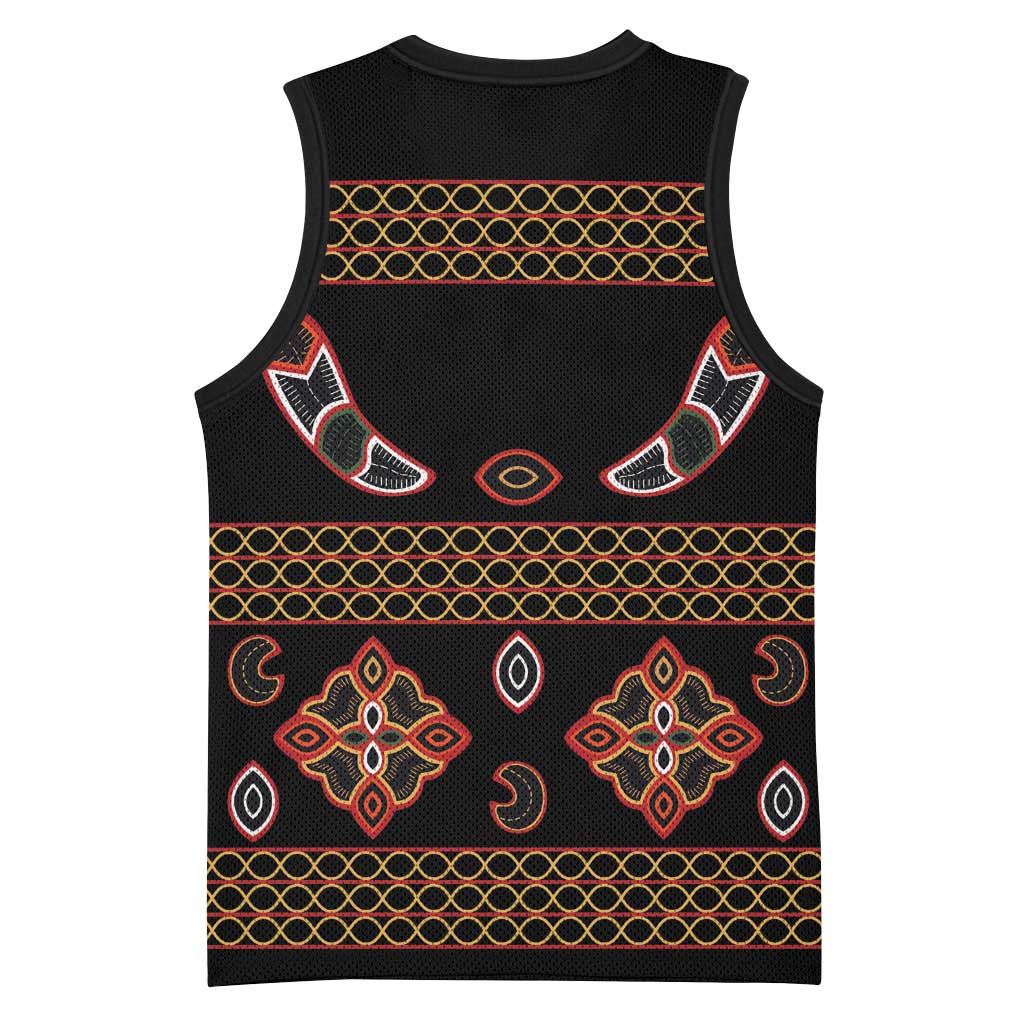 Cameroon Traditional Toghu Pattern Basketball Jersey LT15