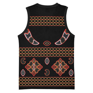 Cameroon Traditional Toghu Pattern Basketball Jersey LT15