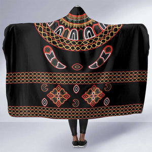 Cameroon Traditional Toghu Pattern Hooded Blanket