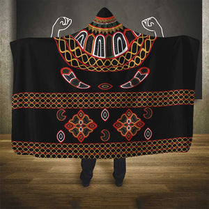 Cameroon Traditional Toghu Pattern Hooded Blanket