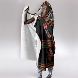 Cameroon Traditional Toghu Pattern Hooded Blanket