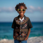 Cameroon Traditional Toghu Pattern Kid Hawaiian Shirt