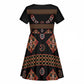 Cameroon Traditional Toghu Pattern Kid Short Sleeve Dress