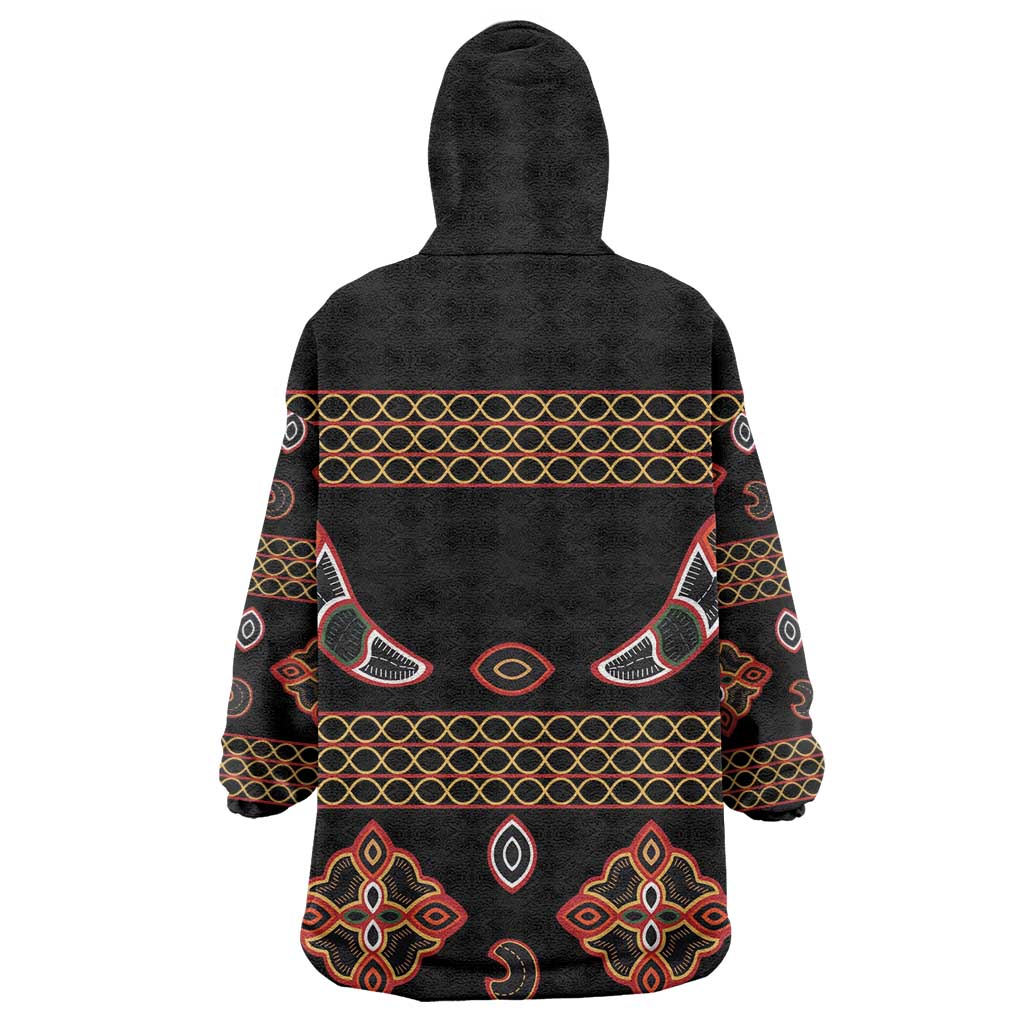 Cameroon Traditional Toghu Pattern Kid Wearable Blanket Hoodie