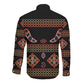 Cameroon Traditional Toghu Pattern Long Sleeve Button Shirt