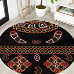 Cameroon Traditional Toghu Pattern Round Carpet