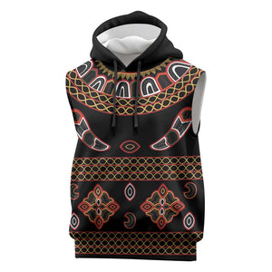 Cameroon Traditional Toghu Pattern Sleeveless Hoodie - African Pride