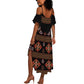Cameroon Traditional Toghu Pattern Summer Maxi Dress