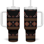 Cameroon Traditional Toghu Pattern Tumbler With Handle