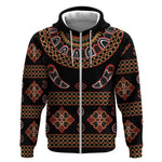 Cameroon Traditional Toghu Pattern Zip Hoodie
