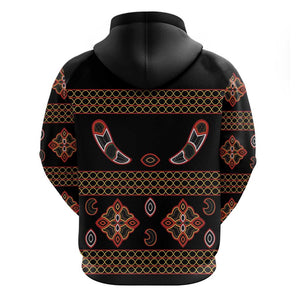 Cameroon Traditional Toghu Pattern Zip Hoodie