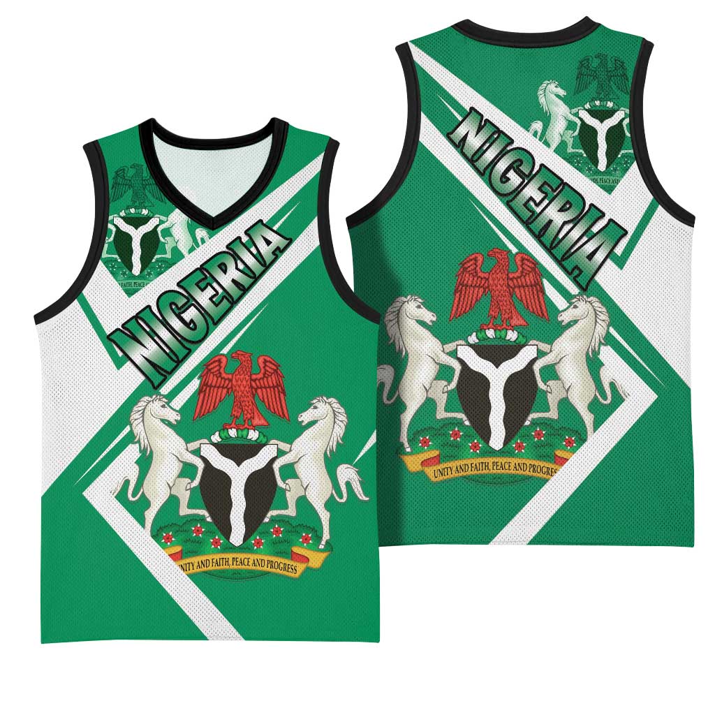 Nigeria Coat Of Arms Sporty Style Basketball Jersey LT15
