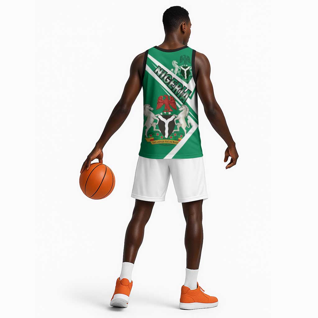 Nigeria Coat Of Arms Sporty Style Basketball Jersey LT15