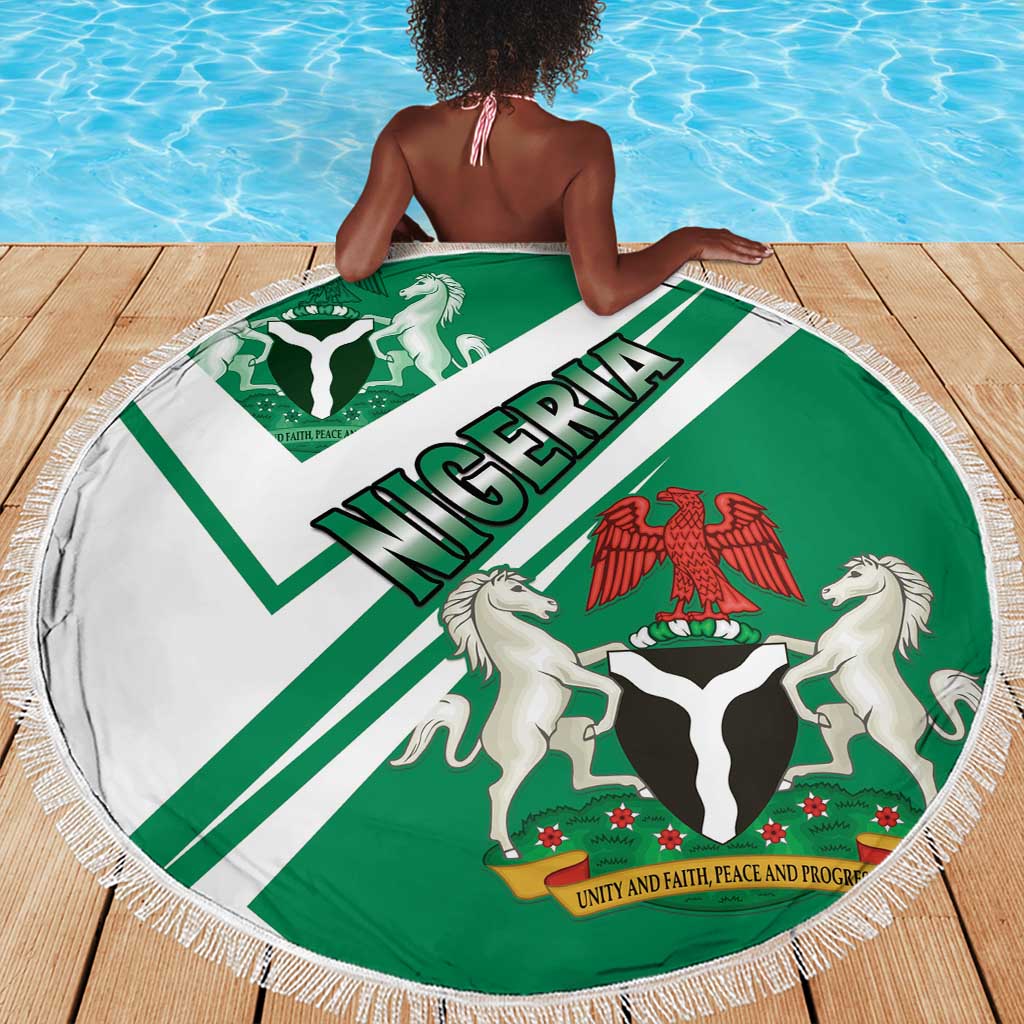 Nigeria Coat Of Arms Sporty Style Beach Blanket