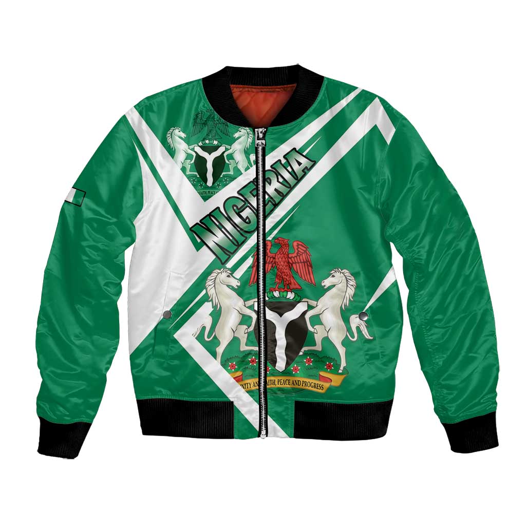 Nigeria Coat Of Arms Sporty Style Bomber Jacket