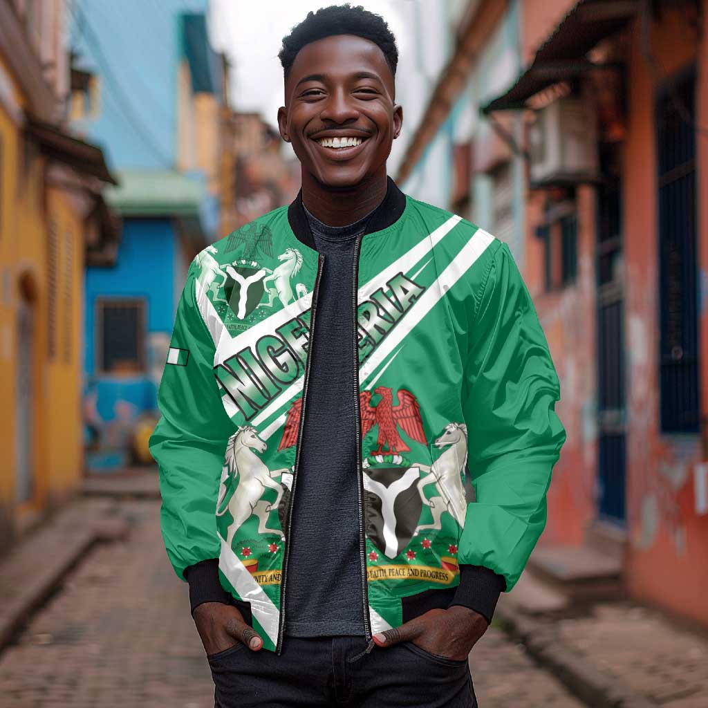 Nigeria Coat Of Arms Sporty Style Bomber Jacket