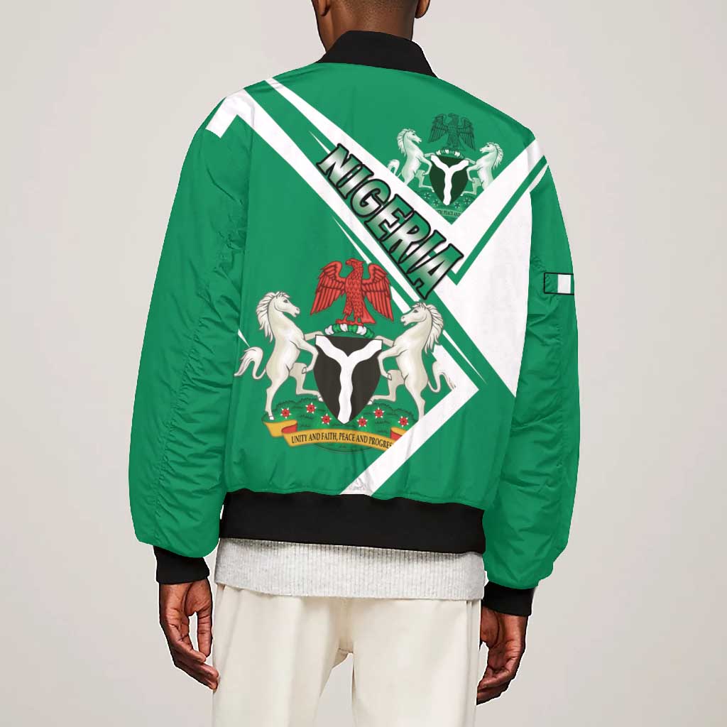 Nigeria Coat Of Arms Sporty Style Bomber Jacket
