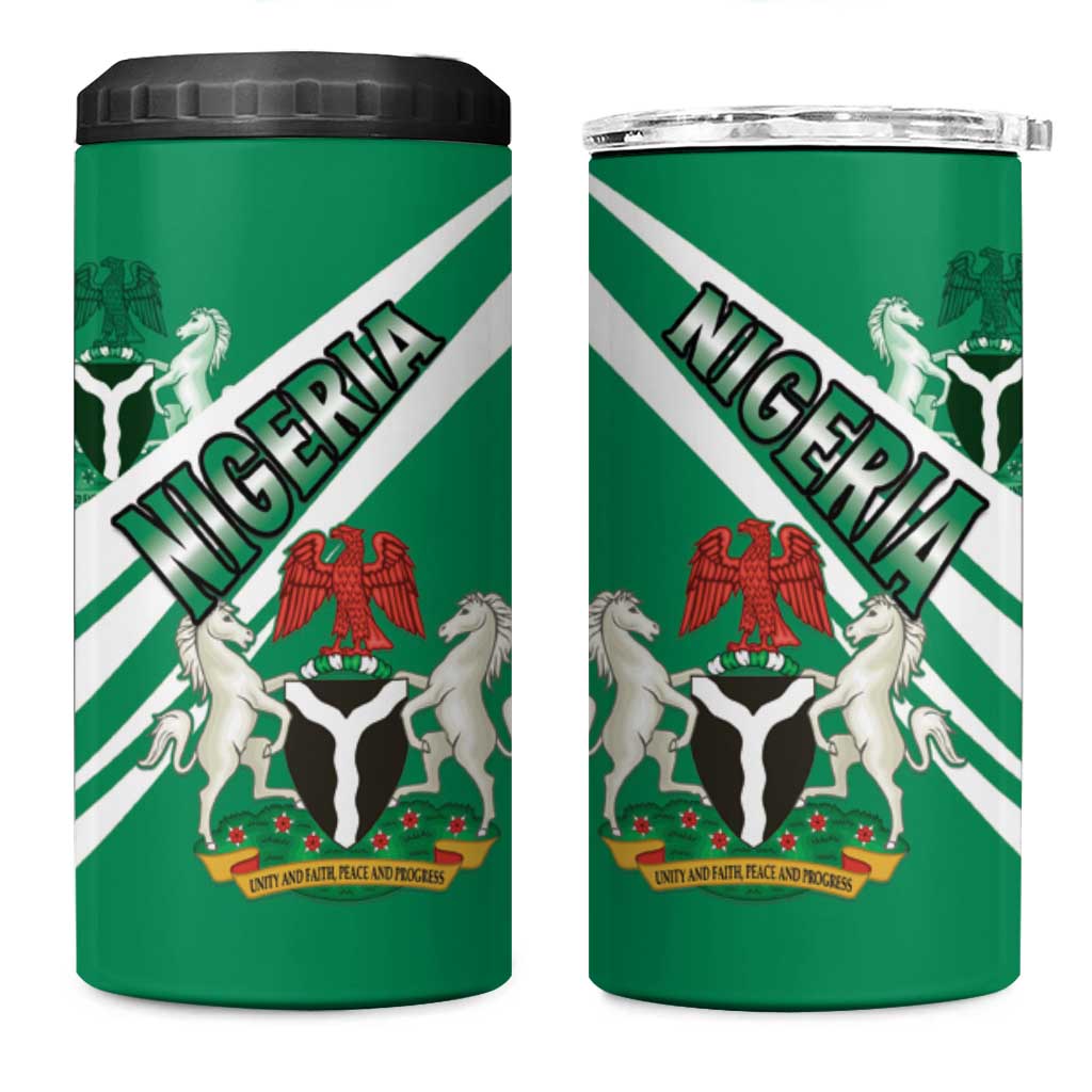 Nigeria Coat Of Arms Sporty Style 4 in 1 Can Cooler Tumbler