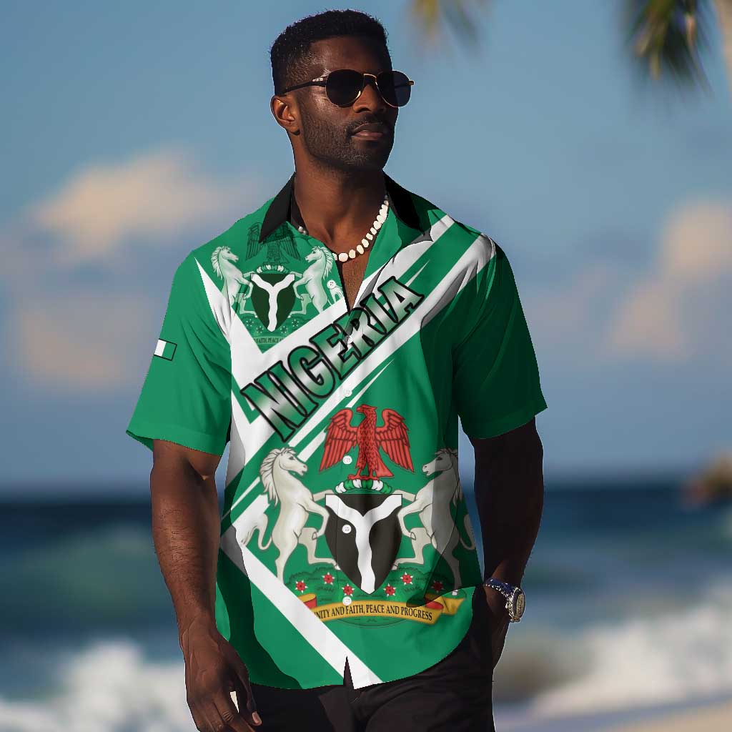 Nigeria Coat Of Arms Sporty Style Hawaiian Shirt