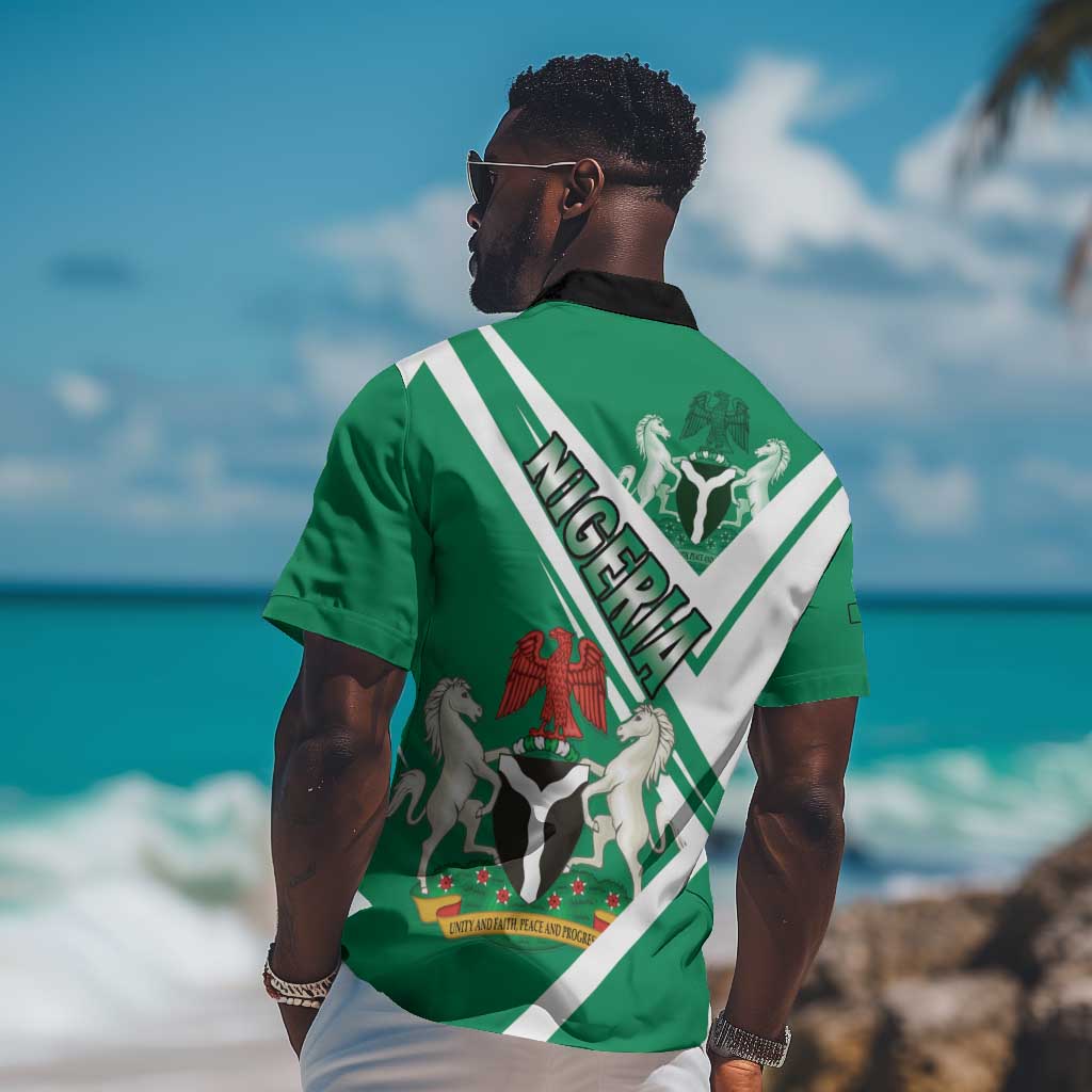Nigeria Coat Of Arms Sporty Style Hawaiian Shirt