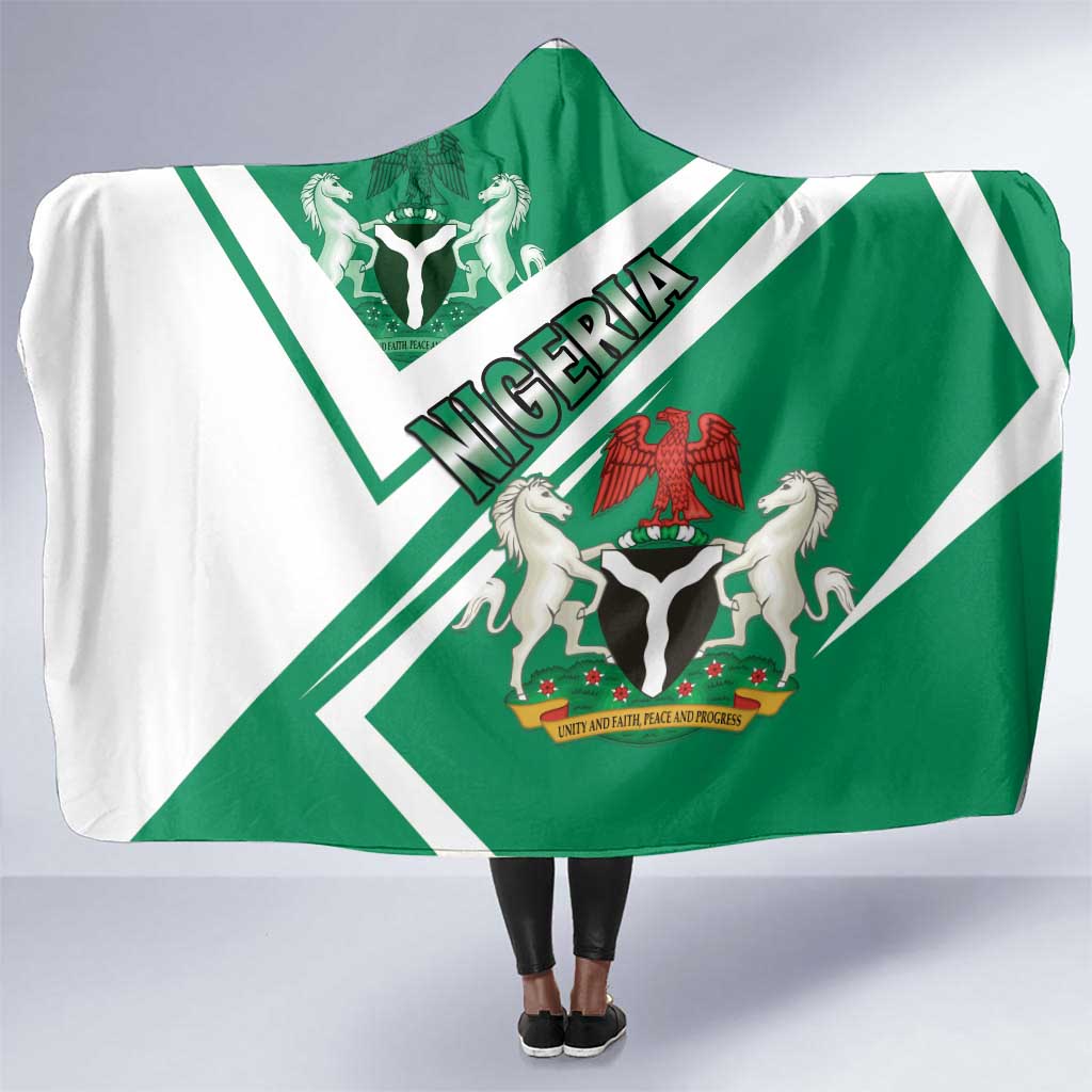 Nigeria Coat Of Arms Sporty Style Hooded Blanket