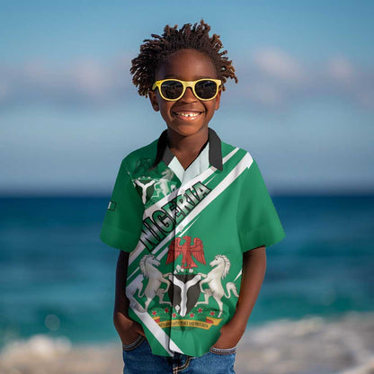 Nigeria Coat Of Arms Sporty Style Kid Hawaiian Shirt