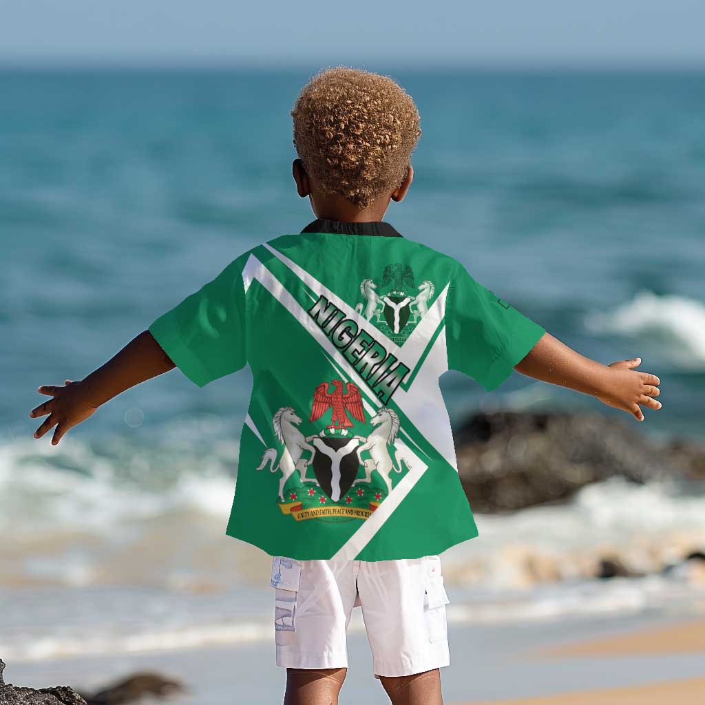 Nigeria Coat Of Arms Sporty Style Kid Hawaiian Shirt