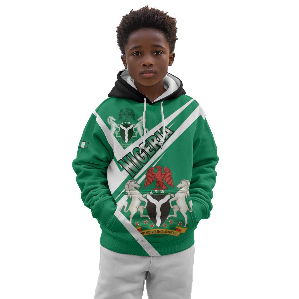 Nigeria Coat Of Arms Sporty Style Kid Hoodie