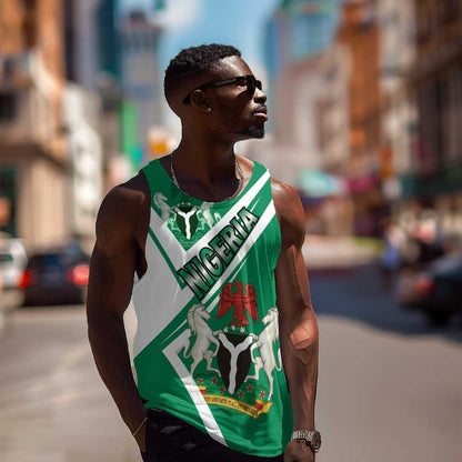 Nigeria Coat Of Arms Sporty Style Men Tank Top