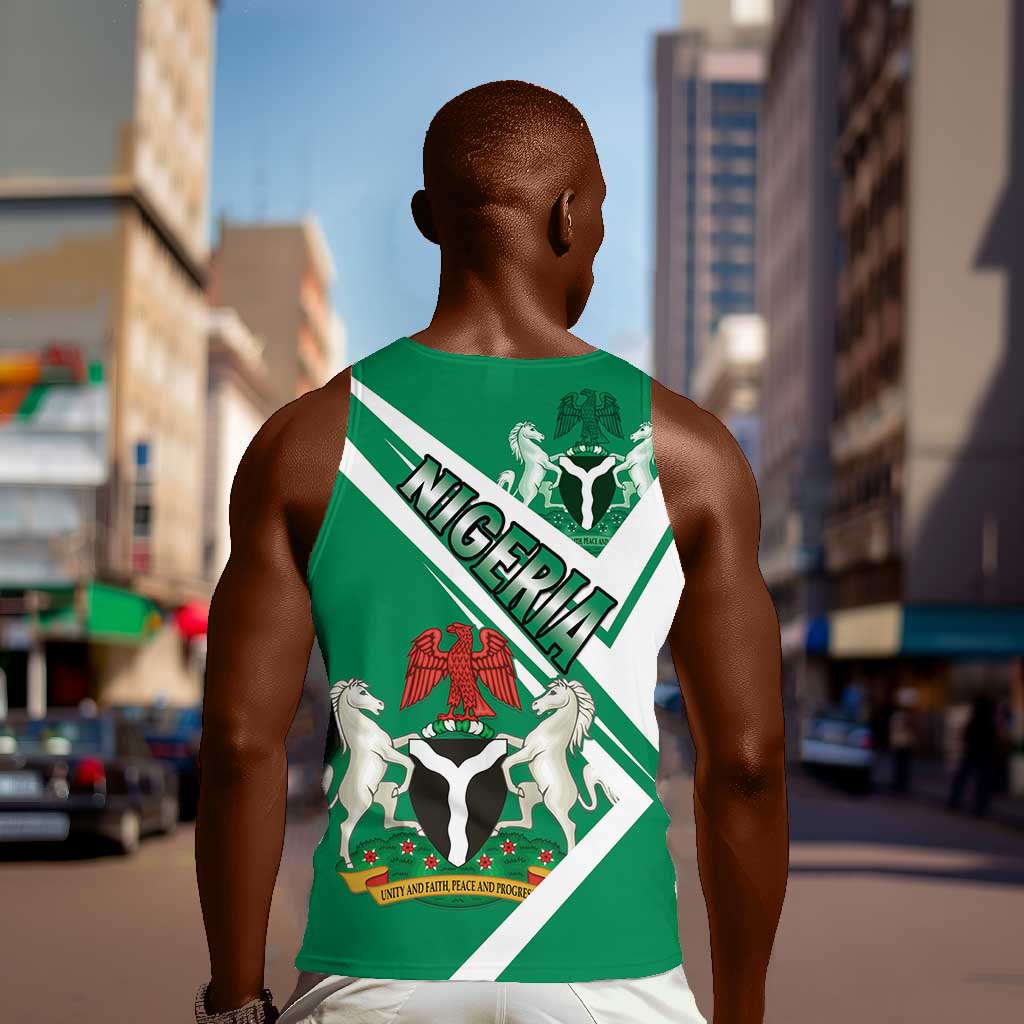 Nigeria Coat Of Arms Sporty Style Men Tank Top