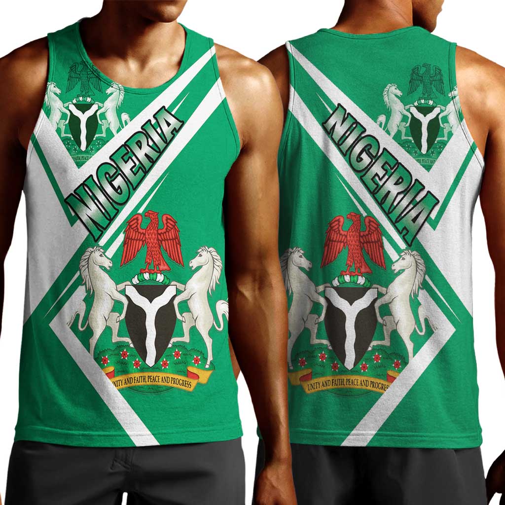 Nigeria Coat Of Arms Sporty Style Men Tank Top