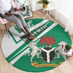 Nigeria Coat Of Arms Sporty Style Round Carpet