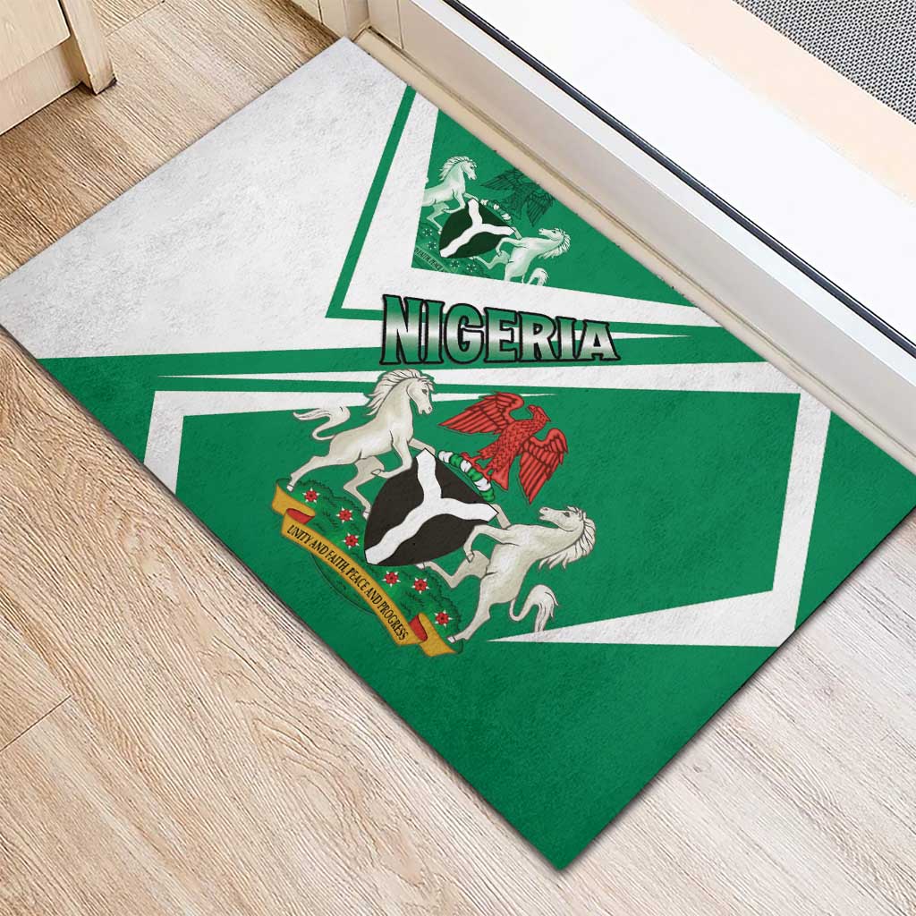 Nigeria Coat Of Arms Sporty Style Rubber Doormat