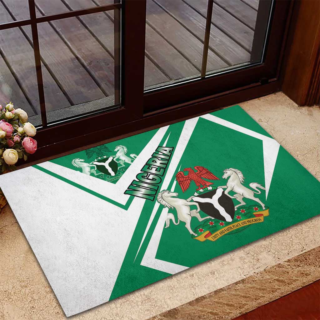 Nigeria Coat Of Arms Sporty Style Rubber Doormat