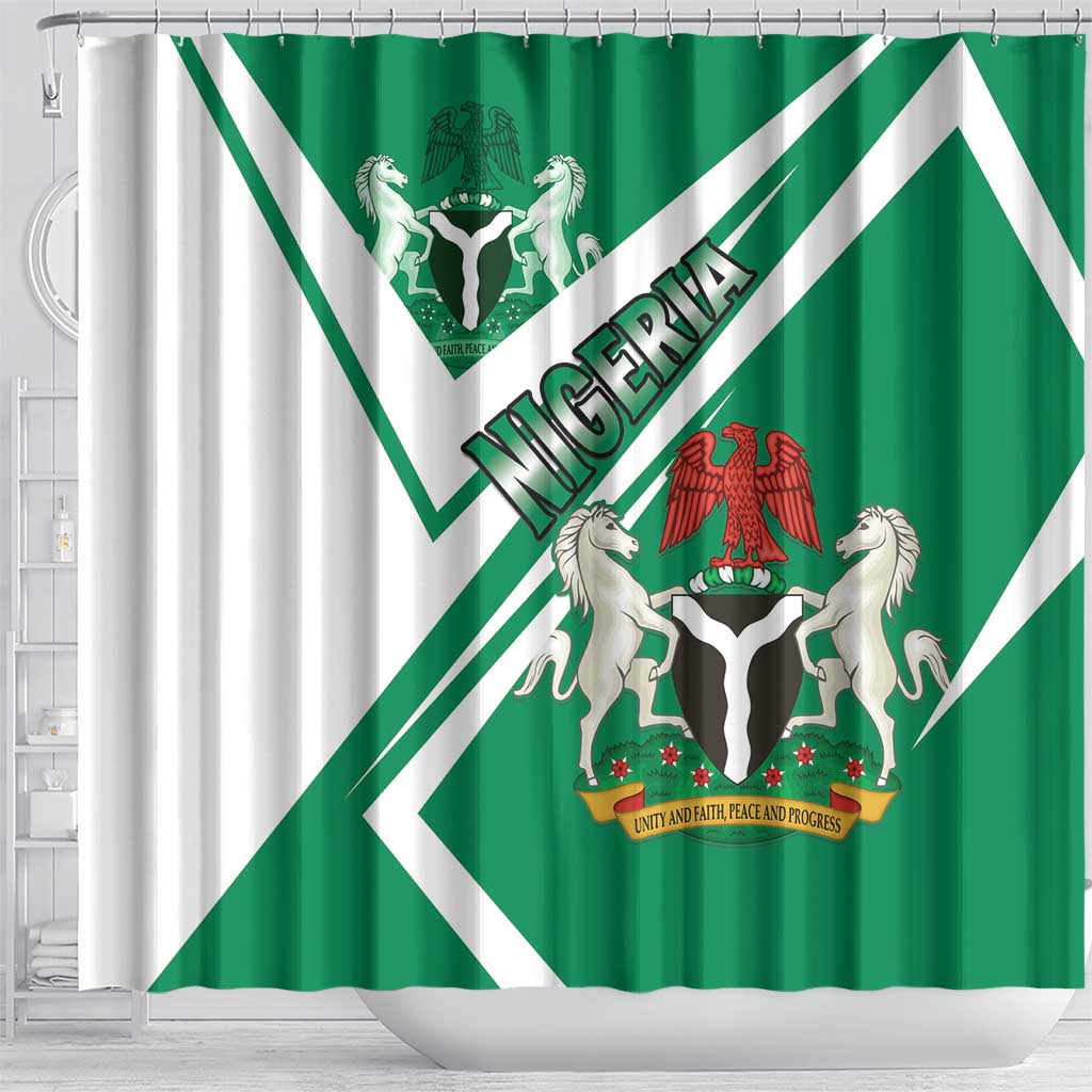 Nigeria Coat Of Arms Sporty Style Shower Curtain