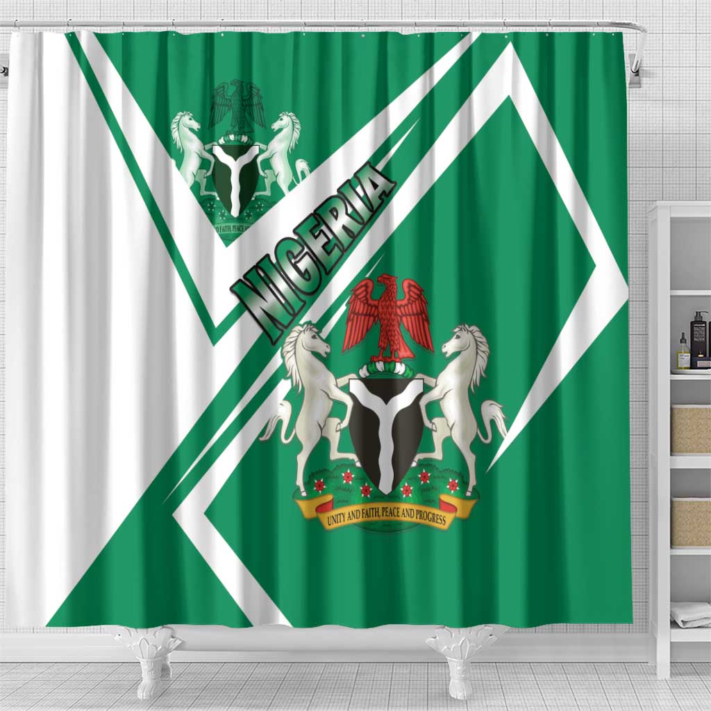 Nigeria Coat Of Arms Sporty Style Shower Curtain