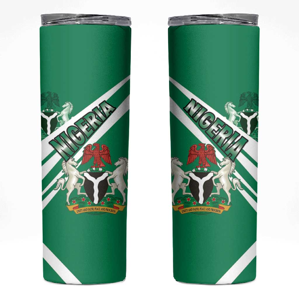 Nigeria Coat Of Arms Sporty Style Skinny Tumbler