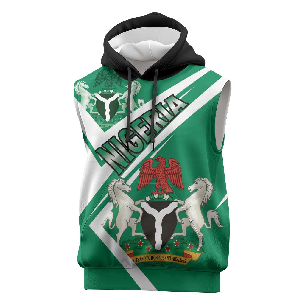 Nigeria Coat Of Arms Sporty Style Sleeveless Hoodie - African Pride