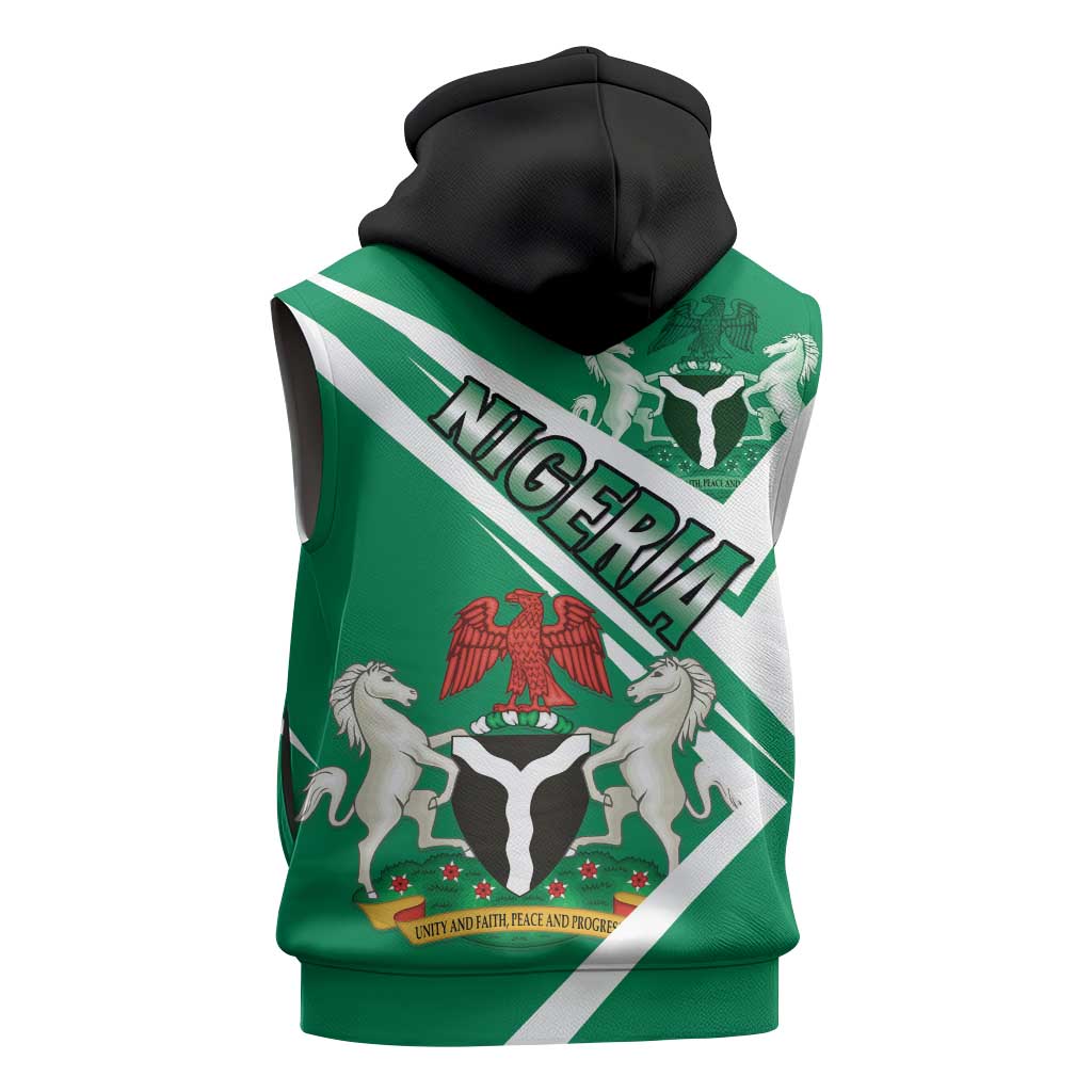 Nigeria Coat Of Arms Sporty Style Sleeveless Hoodie - African Pride