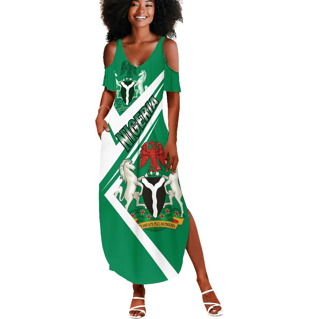 Nigeria Coat Of Arms Sporty Style Summer Maxi Dress