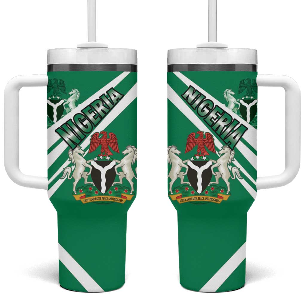 Nigeria Coat Of Arms Sporty Style Tumbler With Handle