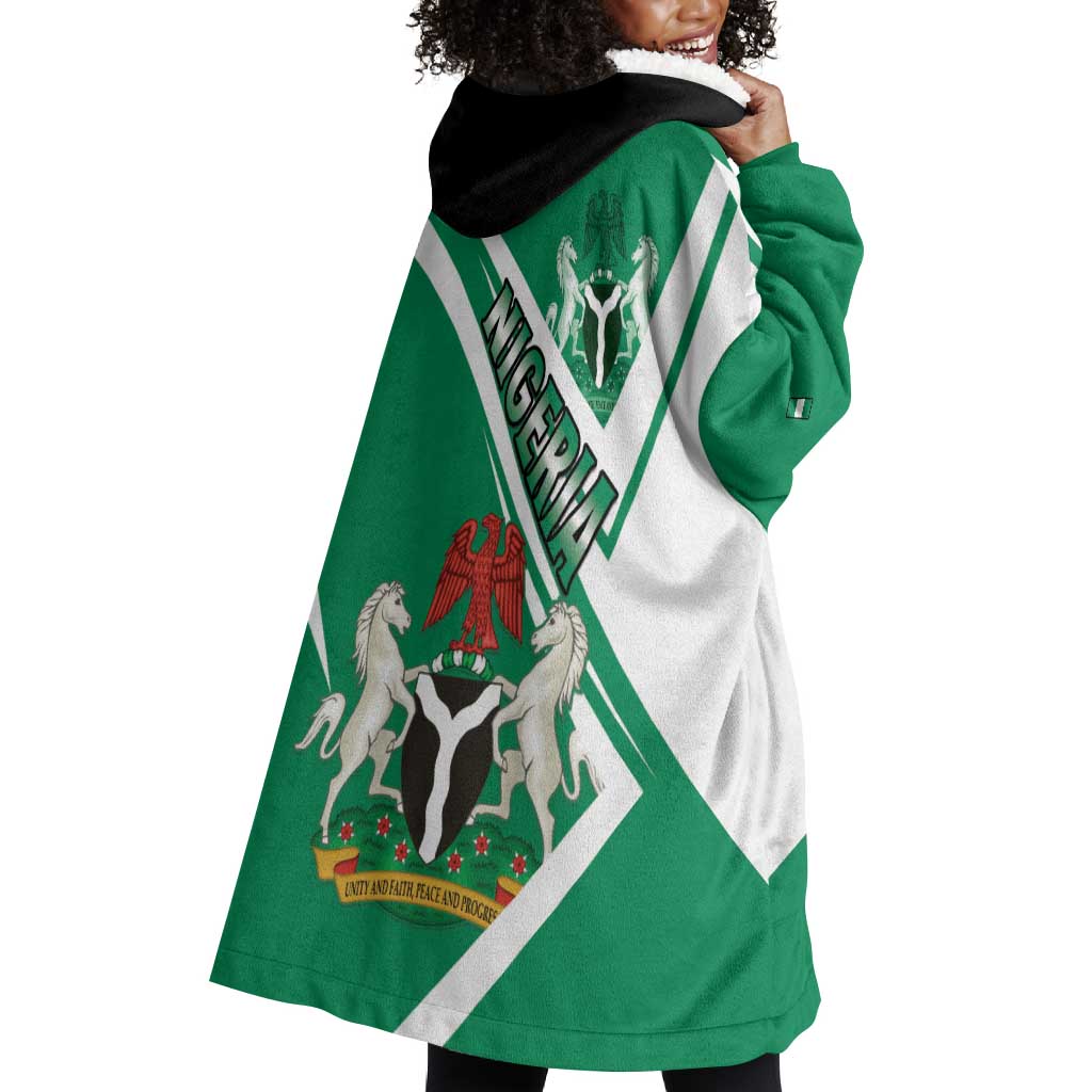 Nigeria Coat Of Arms Sporty Style Wearable Blanket Hoodie