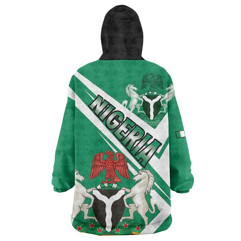 Nigeria Coat Of Arms Sporty Style Wearable Blanket Hoodie