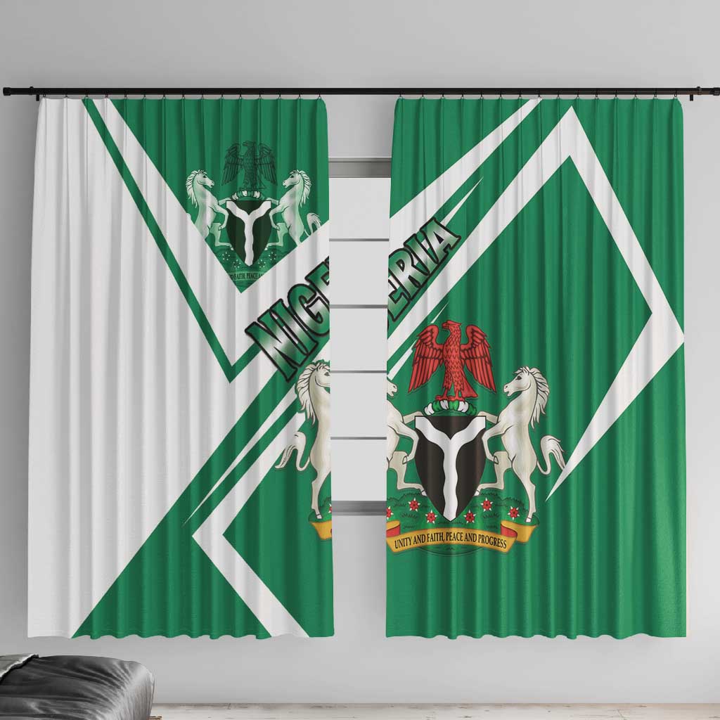 Nigeria Coat Of Arms Sporty Style Window Curtain