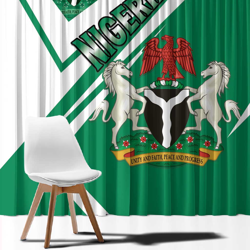 Nigeria Coat Of Arms Sporty Style Window Curtain