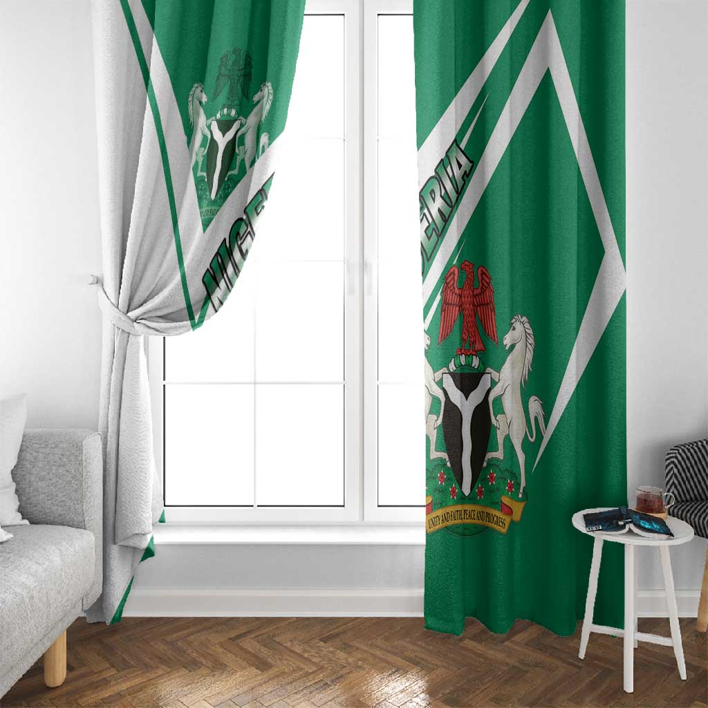 Nigeria Coat Of Arms Sporty Style Window Curtain