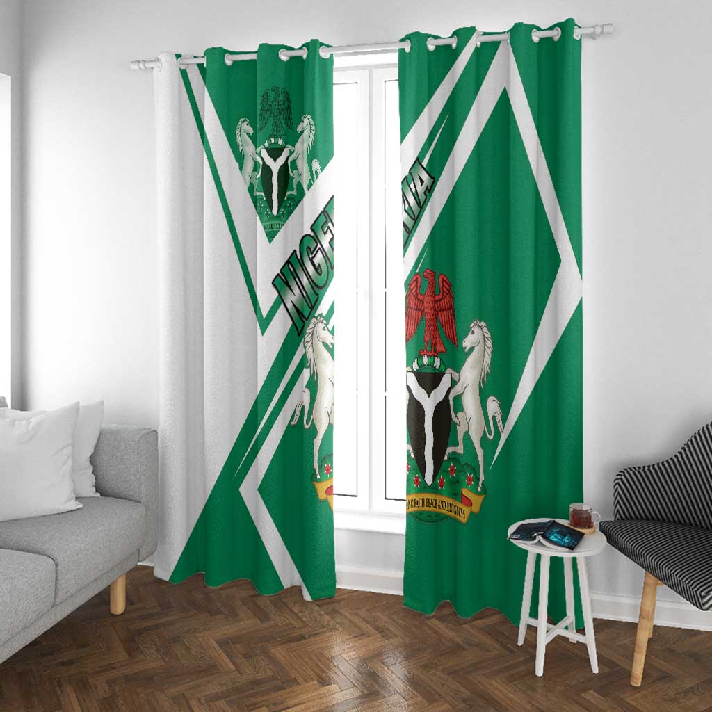 Nigeria Coat Of Arms Sporty Style Window Curtain